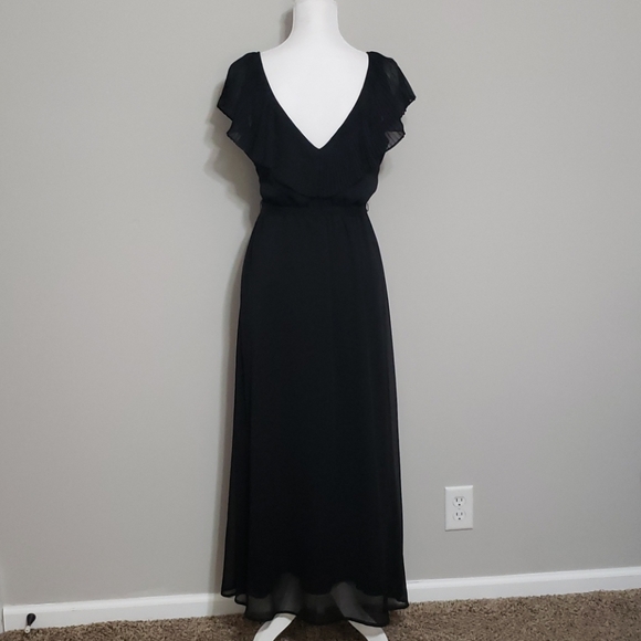 ❤Host Pick❤Victoria's Secret Chiffon Black Maxi Dress w/Belt - Picture 8 of 14